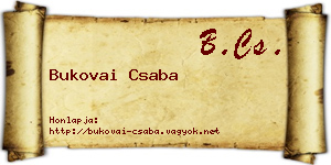 Bukovai Csaba névjegykártya